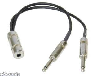 CBI Female 1/4-inch To Dual Male 1/4-inch Adapter Cable (12 inch)