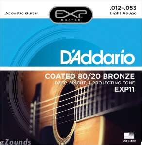 DAddario EXP11 Coated 8020 Bronze Acoustic Strings (Light, 12-53)