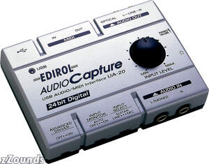 Edirol UA20 USB Audio/MIDI Interface 24/44.1kHz$