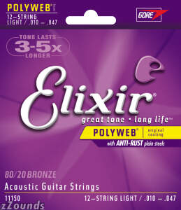 Elixir 11050 12-String Light Acoustic Guitar Strings with Polyweb reviews