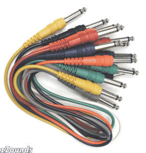 Hosa CPP-Series Patchbay Cables - 1.5 feet (1/4 inch Phone to 1/4 inch Phone x 8) (Model CPP845)