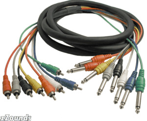 Hosa Multi-Track Snake Cables (RCA to 1/4 inch Phone x 8)