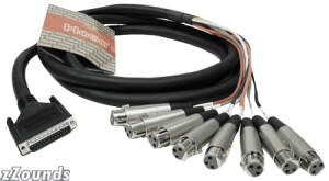 Hosa DTF800 Multi-Track Snake Cable (25 Pin D-Sub To 8 XLR Female)