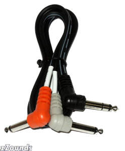 Hosa Right Angle Insert Cable (Stereo 1/4 inch Phone to Two 1/4 inch Phone)