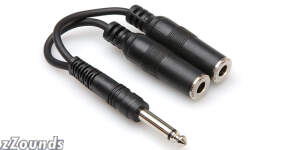 Hosa Y Cable - 6 inch (Mono 1/4 inch Phone Male to 2 Mono 1/4 inch Phone Female) (Model YPP111)