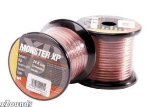 Monster XP Clear MiniSpool Speaker Cable w/Gold Pins