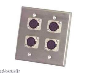 Proco Double Wall Plate with 4 Female XLR (Model WP2035)