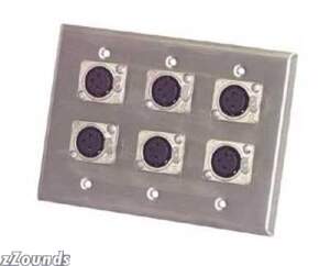 Proco Triple Wall Plate with 6 Female XLR (Model WP3002)