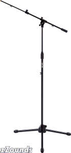 QuikLok A206 Pro Straight Microphone Stand - Tripod Base with Telescopic Boom (Black) lowest price