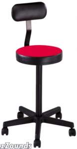 QuikLok D748 Studio Seat with 5-Wheel Locking Caster Base and Backrest