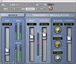 Sony Transient Modulator Plug-In for Pro Tools LE (Macintosh and Windows)