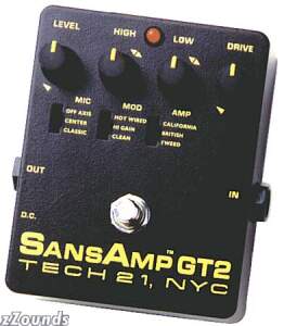 Tech21 SansAmp GT2 Tube Amp Emulator Pedal reviews