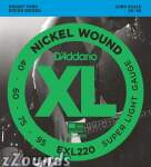 D'Addario EXL220 XL Nickel Wound Bass Strings (Super Soft, Long)