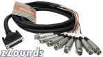 Hosa DTF800 Multi-Track Snake Cable (25 Pin D-Sub To 8 XLR Female)