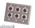 Proco Triple Wall Plate with 6 Female XLR (Model WP3002)