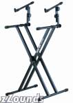 QuikLok QL642 Pro Series Heavy-Duty X Keyboard Stand with Tilt-Adjustable 2nd Tier