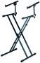 QuikLok QLX22 Double-Brace X Keyboard Stand with QLX Recall Disc System and Adjustable 2nd Tier